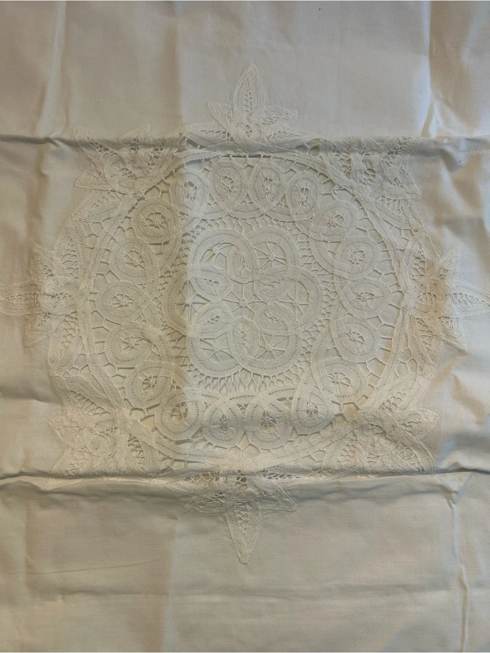 Pair of Vintage Battenburg Lace Pillow Shams NWT